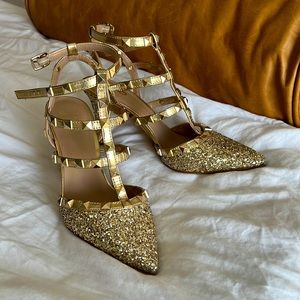 Mix. No 6 Liraven pump rock stud heel Gold 37.5